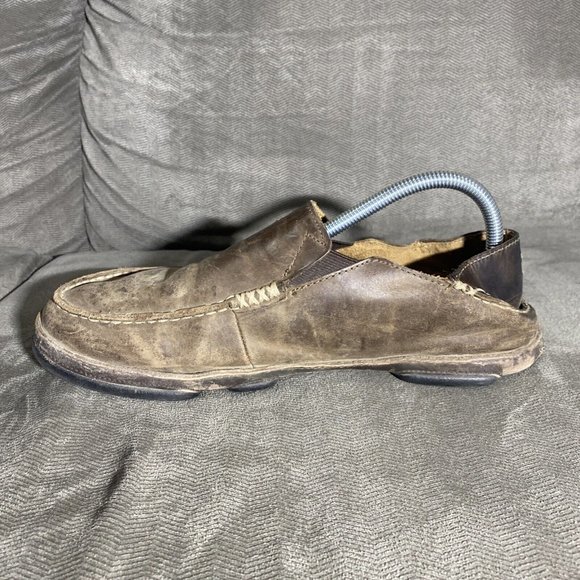 Olukai Moloa Loafer Men's Comfort Slip On Shoes Size 9 Brown Leather - Picture 5 of 11